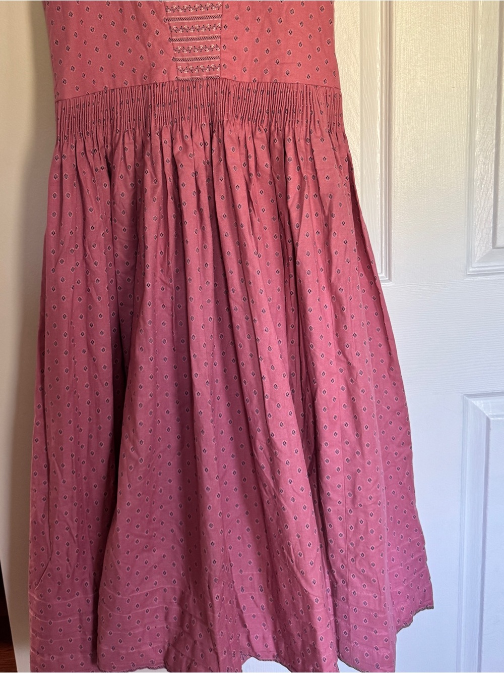 Artisan Handmade Womens Pink Dress and Apron Medium Dirndl, Prairie, Cottagecore - Picture 6 of 12